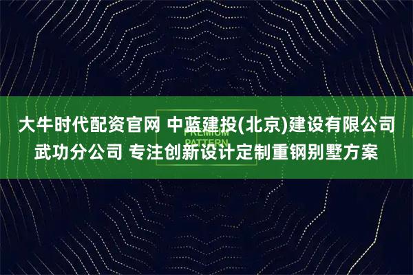 大牛时代配资官网 中蓝建投(北京)建设有限公司武功分公司 专注创新设计定制重钢别墅方案